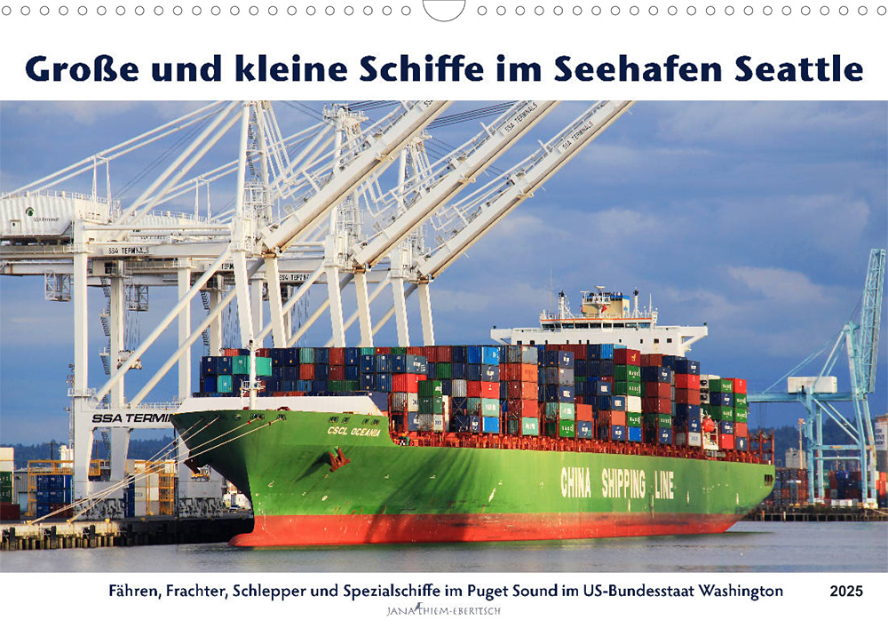 Reisekalender Große und kleine Schiffe im Seehafen Seattle